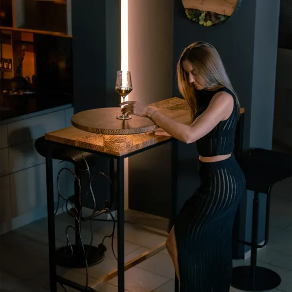 Aurora Oak LED Bar Table